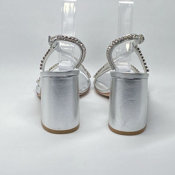 Stuart Weitzman Embellished Metallic Leather Sandals size 6 - Picture 5 of 11